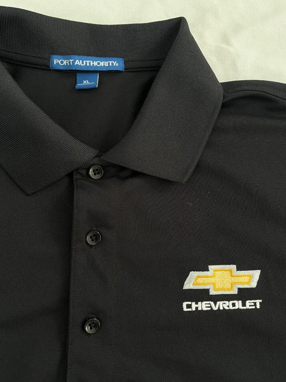 Chevrolet black Polo Shirt XL Workwear Uniform Port Authority - Picture 1 of 6
